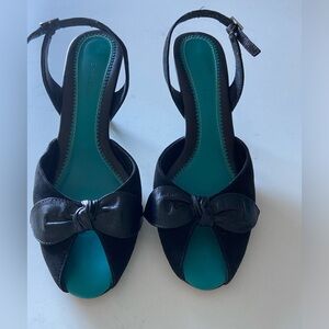 Leather Peep Toe Heels